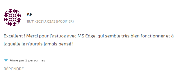 Commentaire d'AF sur leblogquivousenparle